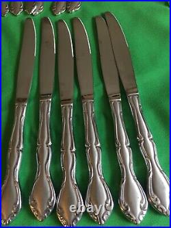 30 pc Oneida Stainless Flatware Satin Frosted CANTATA Knives Forks Spoons