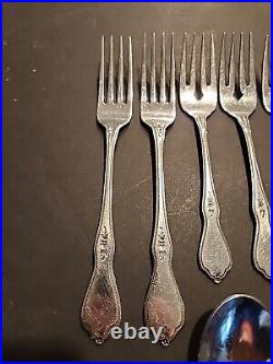 31 pcs Vintage Oneida Stainless Morning Blossom Flatware Rose Flower Fork Spoon