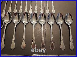 31 pcs Vintage Oneida Stainless Morning Blossom Flatware Rose Flower Fork Spoon