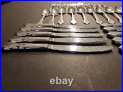 31 pcs Vintage Oneida Stainless Morning Blossom Flatware Rose Flower Fork Spoon