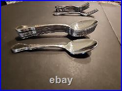 31 pcs Vintage Oneida Stainless Morning Blossom Flatware Rose Flower Fork Spoon