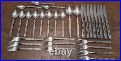 31 x Oneida Madrid Community Black Accent Forks Serving Knives Spoons