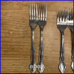 32 Pcs Oneida Cube Dover Stainless Flatware Heirloom Dinner Fork Spoon Serving