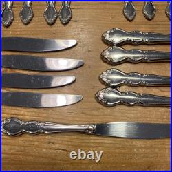 32 Pcs Oneida Cube Dover Stainless Flatware Heirloom Dinner Fork Spoon Serving