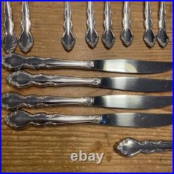 32 Pcs Oneida Cube Dover Stainless Flatware Heirloom Dinner Fork Spoon Serving