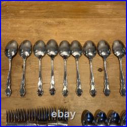 32 Pcs Oneida Cube Dover Stainless Flatware Heirloom Dinner Fork Spoon Serving