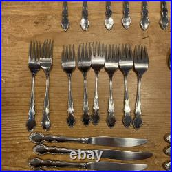 32 Pcs Oneida Cube Dover Stainless Flatware Heirloom Dinner Fork Spoon Serving