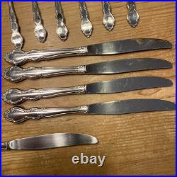 32 Pcs Oneida Cube Dover Stainless Flatware Heirloom Dinner Fork Spoon Serving