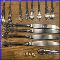 32 Pcs Oneida Cube Dover Stainless Flatware Heirloom Dinner Fork Spoon Serving