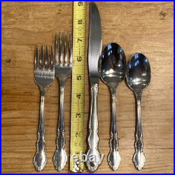 32 Pcs Oneida Cube Dover Stainless Flatware Heirloom Dinner Fork Spoon Serving