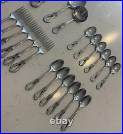 32 Pieces Oneida Toujours Cube Flatware Forks Spoons Teaspoons Knives