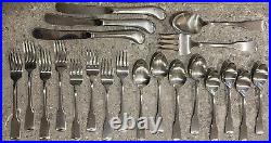 (4) 5pc Place Settings Oneida AMERICAN COLONIAL Stainless Cube Dinner Forks READ