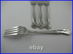 4 Dinner Forks KATRINA Oneida Glossy Stainless Steel Flatware