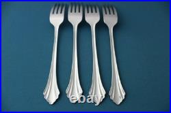 4 Dinner Forks Oneida BANCROFT Fortune Stainless Flatware 7 3/8