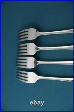 4 Dinner Forks Oneida BANCROFT Fortune Stainless Flatware 7 3/8
