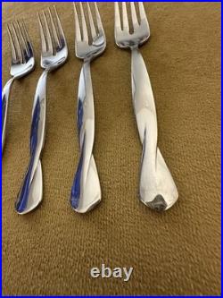 (4) SALAD FORKS ONEIDA USA TORSADE Stainless Flatware Glossy
