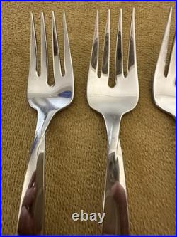 (4) SALAD FORKS ONEIDA USA TORSADE Stainless Flatware Glossy