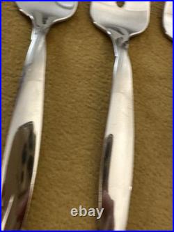 (4) SALAD FORKS ONEIDA USA TORSADE Stainless Flatware Glossy