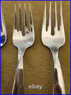 (4) SALAD FORKS ONEIDA USA TORSADE Stainless Flatware Glossy