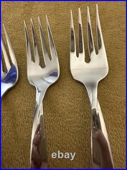 (4) SALAD FORKS ONEIDA USA TORSADE Stainless Flatware Glossy