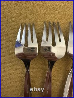 (4) SALAD FORKS ONEIDA USA TORSADE Stainless Flatware Glossy