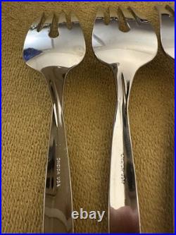 (4) SALAD FORKS ONEIDA USA TORSADE Stainless Flatware Glossy