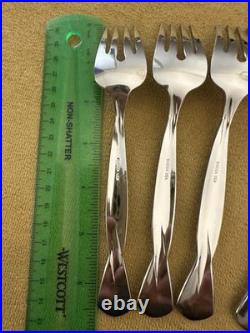 (4) SALAD FORKS ONEIDA USA TORSADE Stainless Flatware Glossy