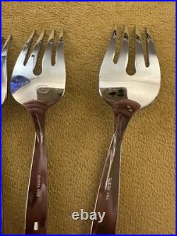 (4) SALAD FORKS ONEIDA USA TORSADE Stainless Flatware Glossy