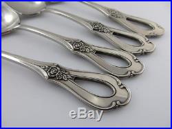 4 Teaspoons TOUJOURS Oneida Stainless Steel Flatware Cube Backstamp Exc. Cond