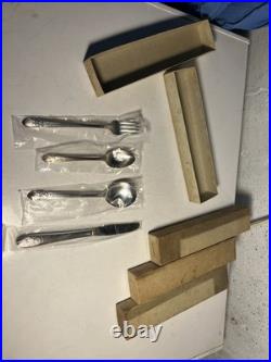 4 Vintage Oneida El Dorado Stainless Flatware 4 Pc Plate Sets New NIB Fork Spoon