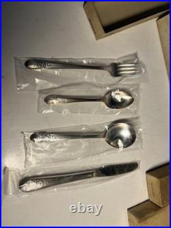 4 Vintage Oneida El Dorado Stainless Flatware 4 Pc Plate Sets New NIB Fork Spoon
