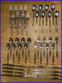 40 Pc Set Oneida Act 1 Cube Stainless Flatware Silverware Glossy Service For 8