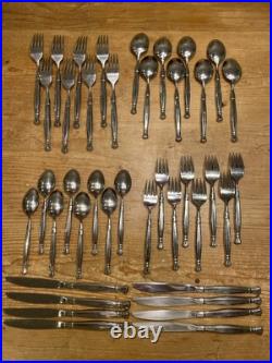 40 Pc Set Oneida Act 1 Cube Stainless Flatware Silverware Glossy Service For 8