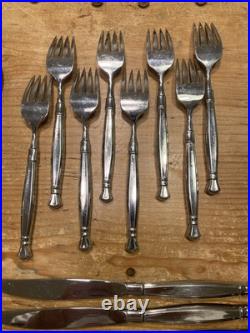 40 Pc Set Oneida Act 1 Cube Stainless Flatware Silverware Glossy Service For 8