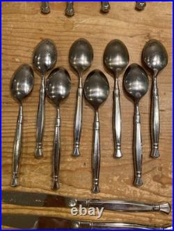 40 Pc Set Oneida Act 1 Cube Stainless Flatware Silverware Glossy Service For 8