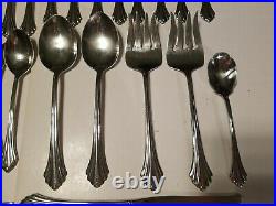 40 pcs Oneida Stainless Steel Bancroft Lot Knives Forks Spoons Serving Flatware