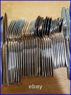 41 Pc Set Oneida Easton Glossy Stainless Flatware Silverware Heirloom Cube