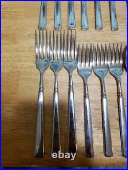 41 Pc Set Oneida Easton Glossy Stainless Flatware Silverware Heirloom Cube