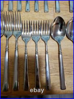 41 Pc Set Oneida Easton Glossy Stainless Flatware Silverware Heirloom Cube