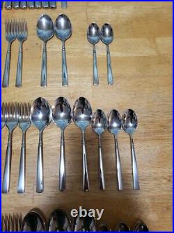 41 Pc Set Oneida Easton Glossy Stainless Flatware Silverware Heirloom Cube