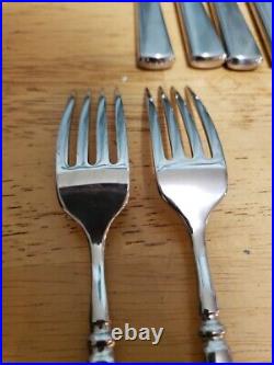 41 Pc Set Oneida Easton Glossy Stainless Flatware Silverware Heirloom Cube