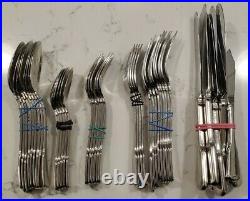 42 Piece Set Oneida Heirloom Cube AMERICAN COLONIAL USA Stainless Flatware