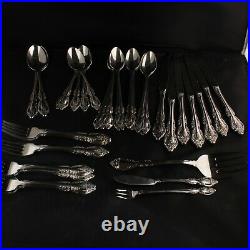 42 Pieces Oneida Community Brahms Stainless Flatware -Iced Teaspoons Forks Serve