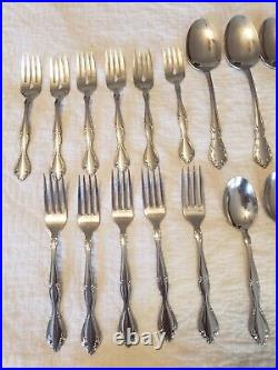 43 Piece Lot Set Oneida USA Stainless Satin Cantata