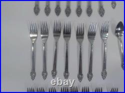 43-Piece Oneida 1881 Rogers Arbor Rose Flatware Set, Vintage True Rose Stainless