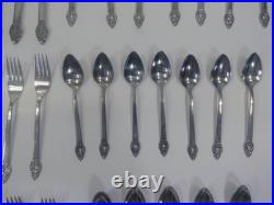 43-Piece Oneida 1881 Rogers Arbor Rose Flatware Set, Vintage True Rose Stainless