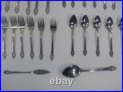 43-Piece Oneida 1881 Rogers Arbor Rose Flatware Set, Vintage True Rose Stainless