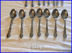 43 pc ONEIDA CUBE HEIRLOOM DOVER STAINLESS FLATWARE 8 PLACE SETTINGS VG++
