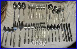 43 pieces Oneida Cube Will O' Wisp Stainless Flatware