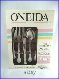 44 Pcs Oneida 1881 Rogers TRUE ROSE 18/8 Stainless Service For 8 -1 Teaspoon USA